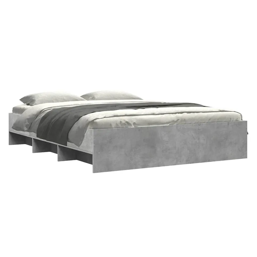 Cadre de lit sans matelas gris béton 160x200 cm bois ingénierie - 3