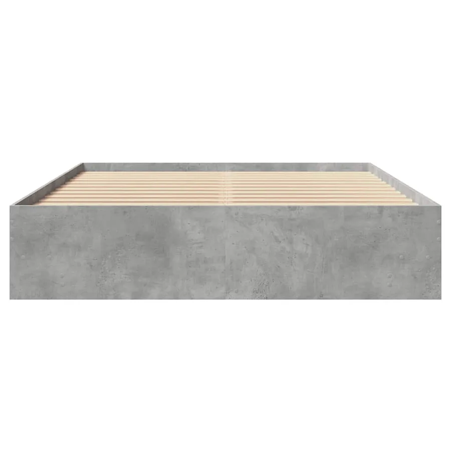 Cadre de lit sans matelas gris béton 160x200 cm bois ingénierie - 5