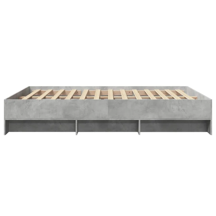 Cadre de lit sans matelas gris béton 160x200 cm bois ingénierie - 6