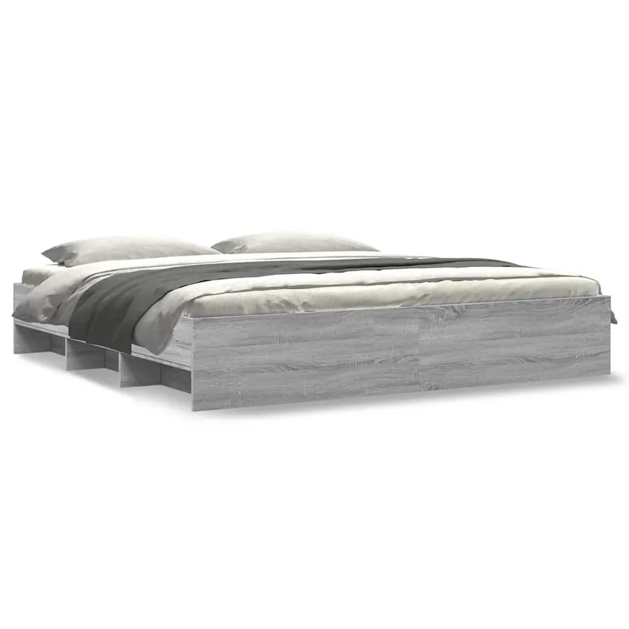 Cadre de lit sans matelas sonoma gris 180x200 cm - 2