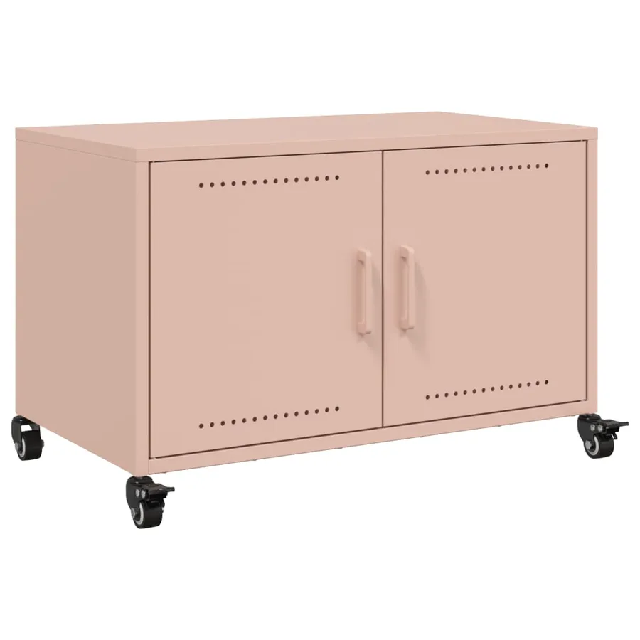 Meuble TV rose 68x39x43,5 cm acier - 2