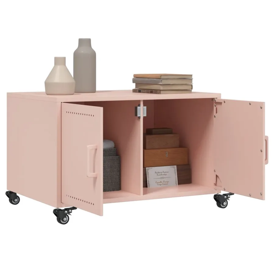 Table basse rose 68x50x43,5 cm acier - 4
