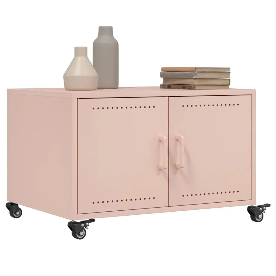 Table basse rose 68x50x43,5 cm acier - 5