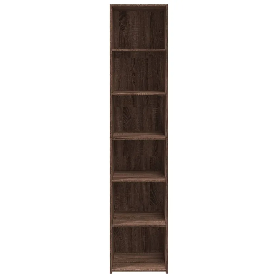 Buffet haut chêne marron 40x41x185 cm bois d'ingénierie - 4