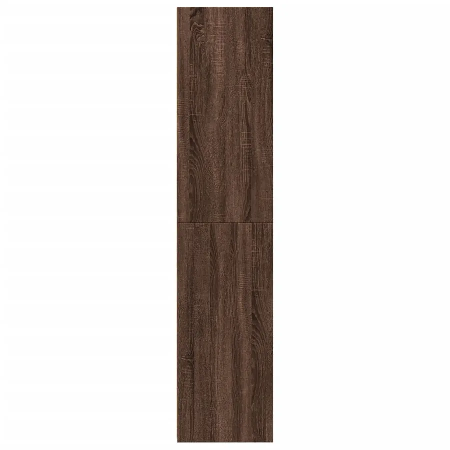 Buffet haut chêne marron 40x41x185 cm bois d'ingénierie - 5