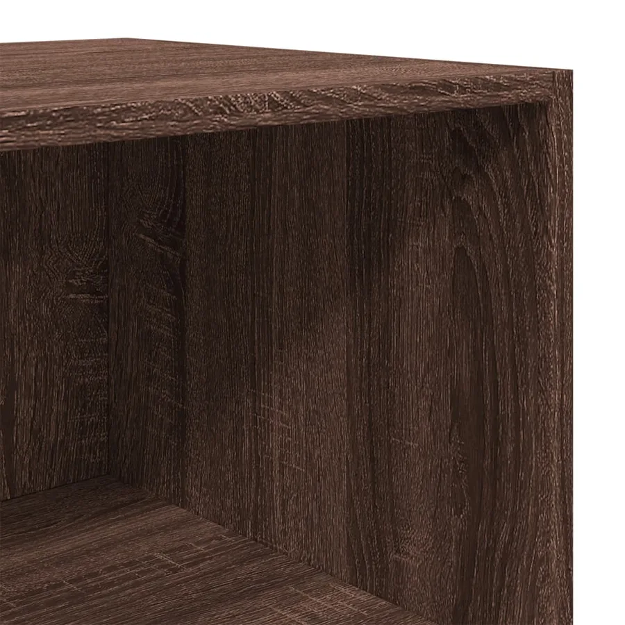 Buffet haut chêne marron 40x41x185 cm bois d'ingénierie - 7