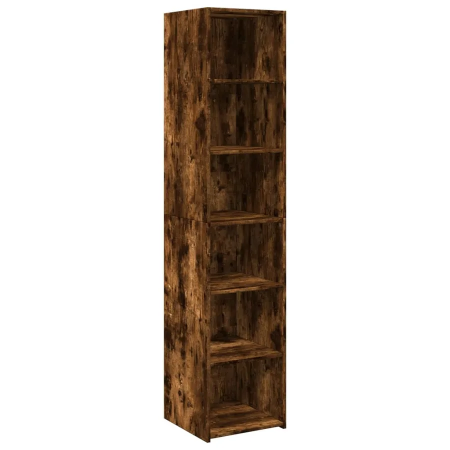 Buffet haut chêne fumé 40x41x185 cm bois d'ingénierie - 2