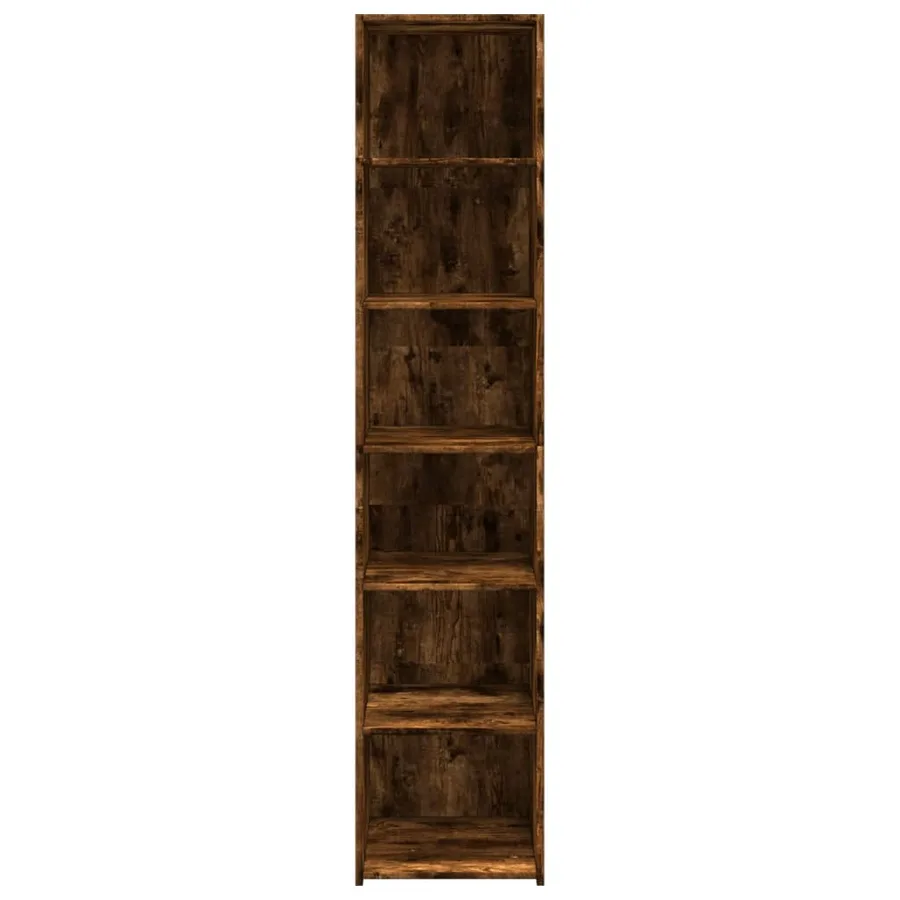 Buffet haut chêne fumé 40x41x185 cm bois d'ingénierie - 4