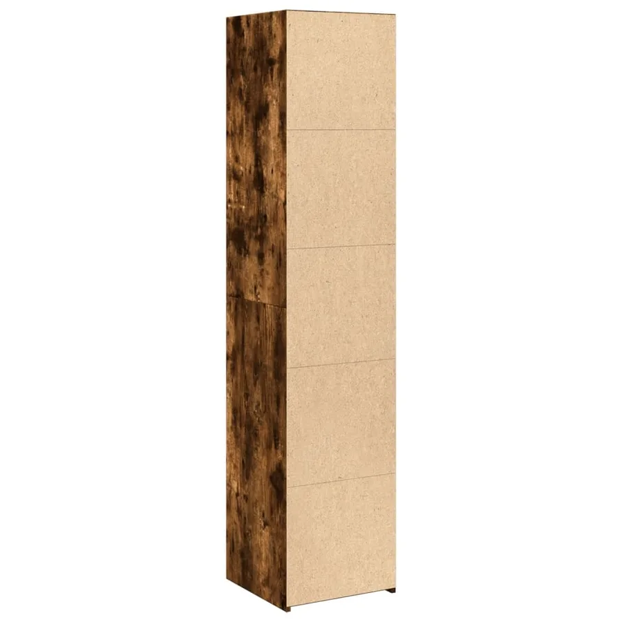 Buffet haut chêne fumé 40x41x185 cm bois d'ingénierie - 6