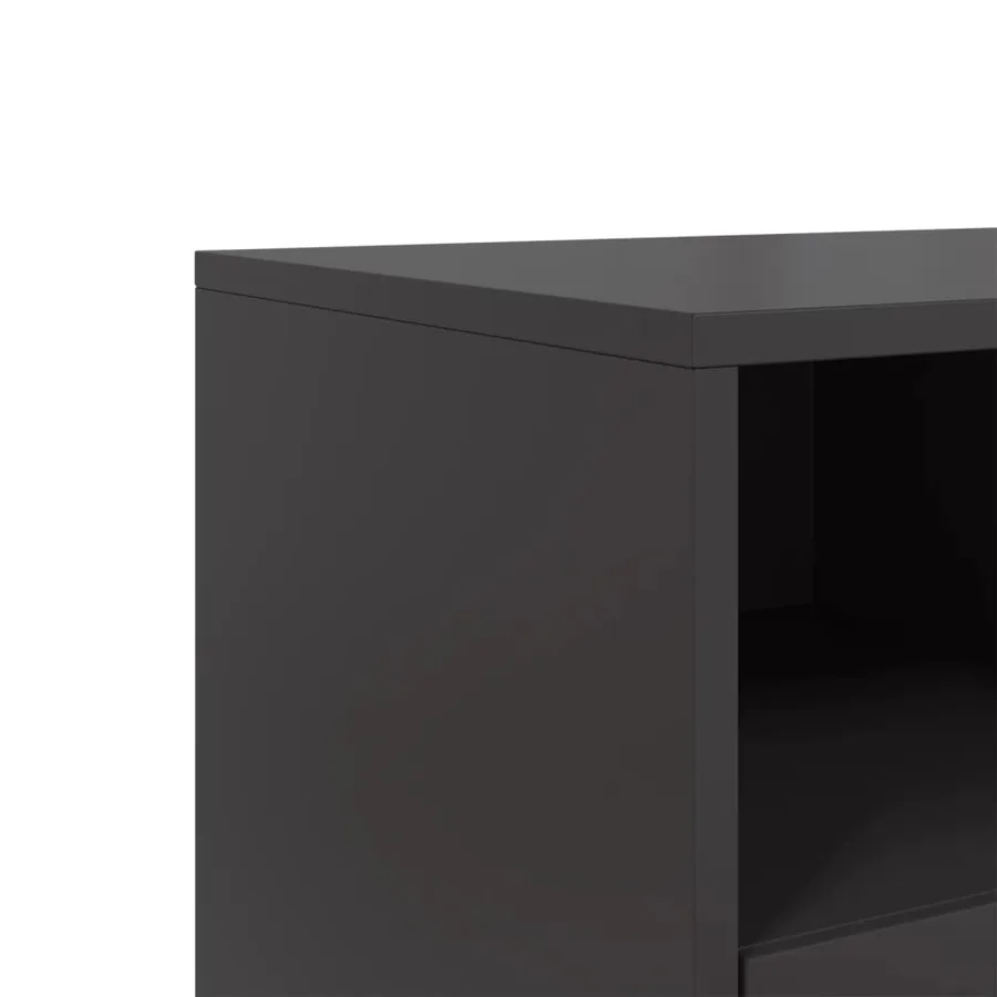 Meuble TV noir 68x39x60,5 cm acier - 10