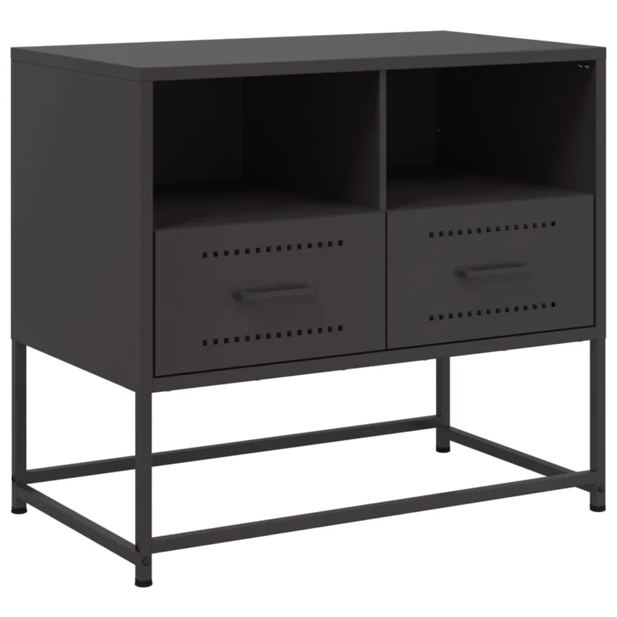 Meuble TV noir 68x39x60,5 cm acier - 2