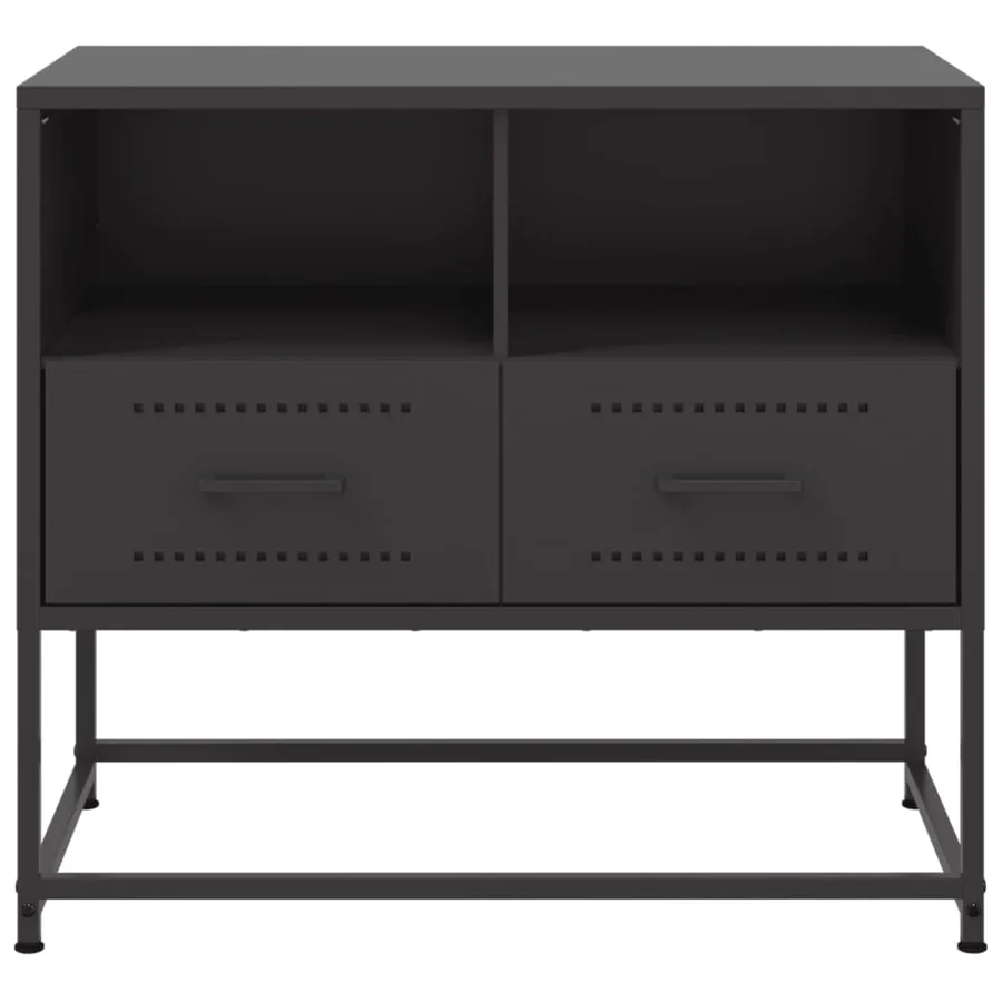 Meuble TV noir 68x39x60,5 cm acier - 6