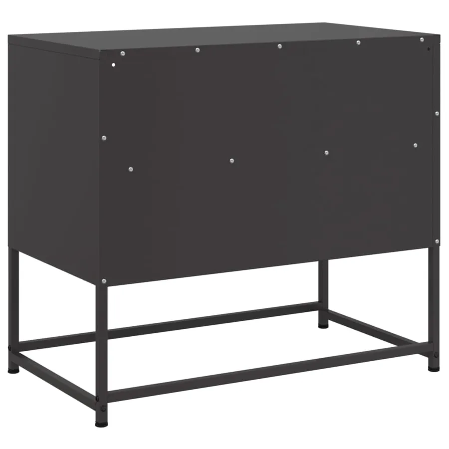 Meuble TV noir 68x39x60,5 cm acier - 8