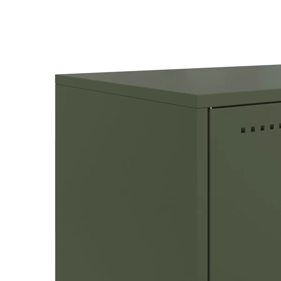 Meuble TV vert olive 100,5x39x43,5 cm acier - 10