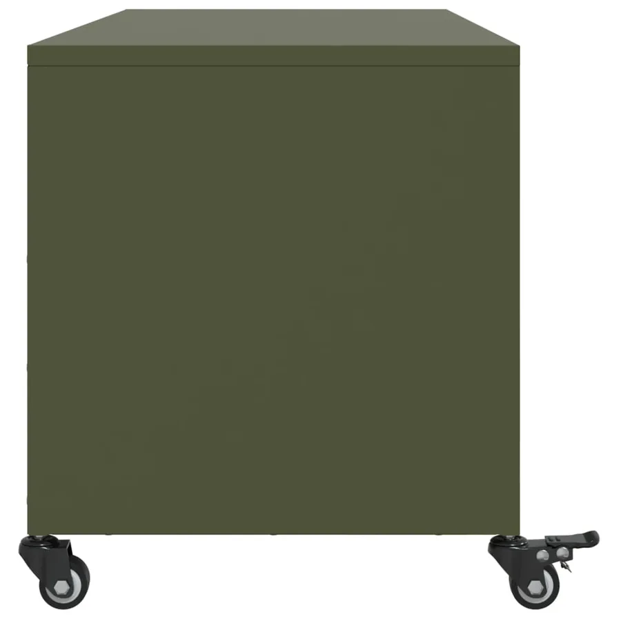 Meuble TV vert olive 100,5x39x43,5 cm acier - 7