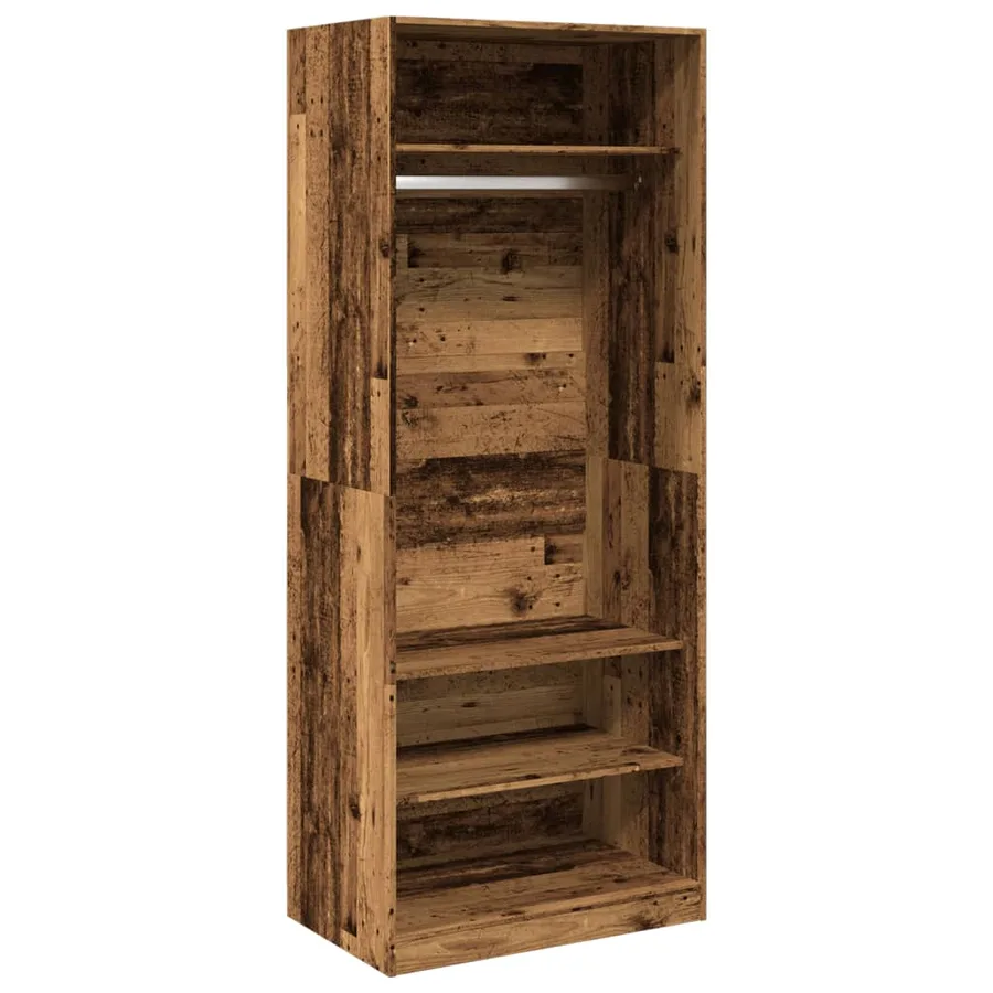Garde-robe vieux bois 80x50x200 cm bois d'ingénierie - 2