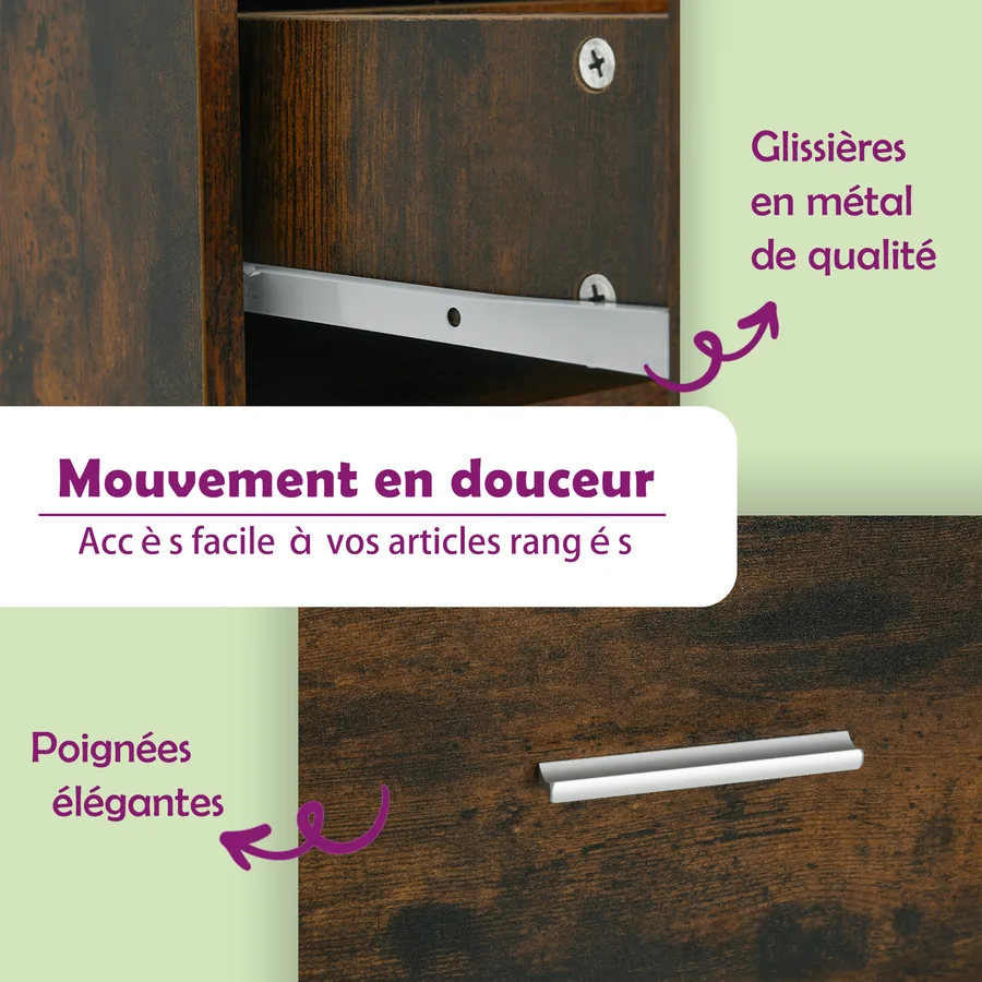 Buffet Chêne fumé 80x36x75 cm Bois d'ingénierie - 11