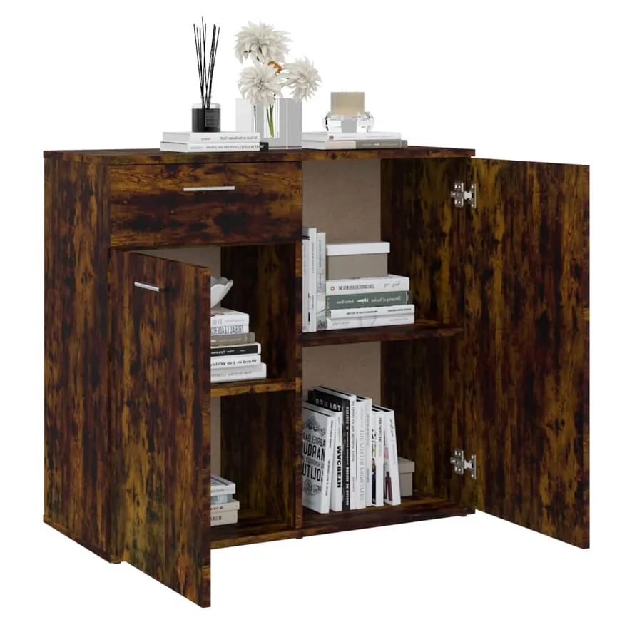 Buffet Chêne fumé 80x36x75 cm Bois d'ingénierie - 7