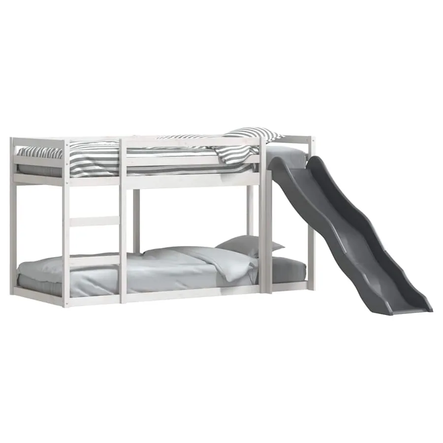 Lit superposé avec toboggan et échelle sans matelas 90x190 cm - 3