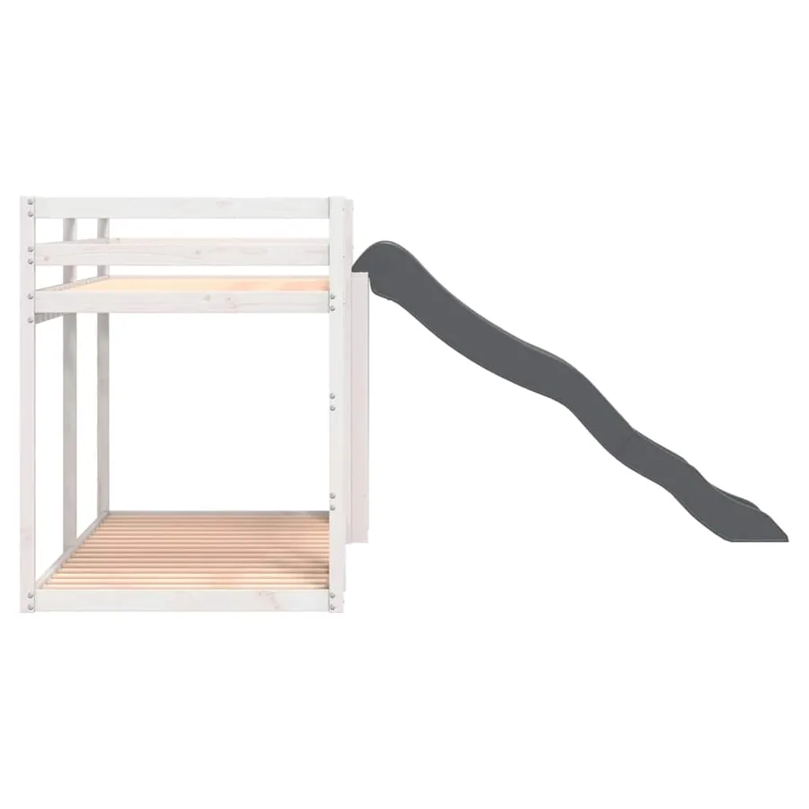 Lit superposé avec toboggan et échelle sans matelas 90x190 cm - 6