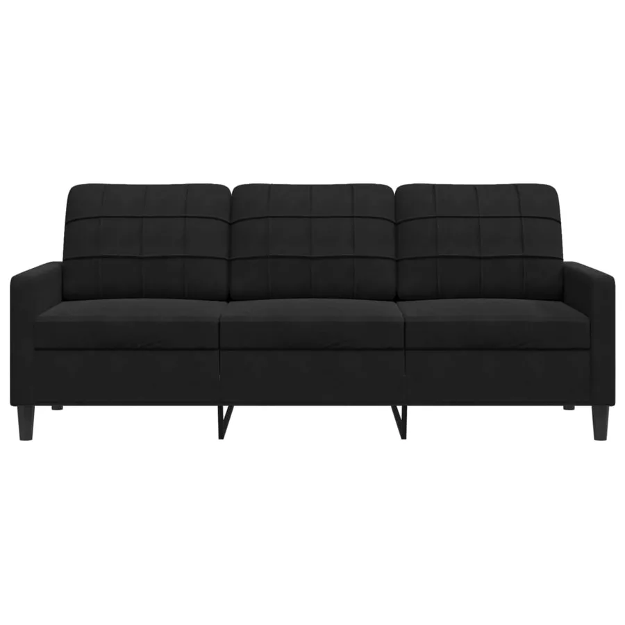 Canapé à 3 places Noir 180 cm Velours - 4