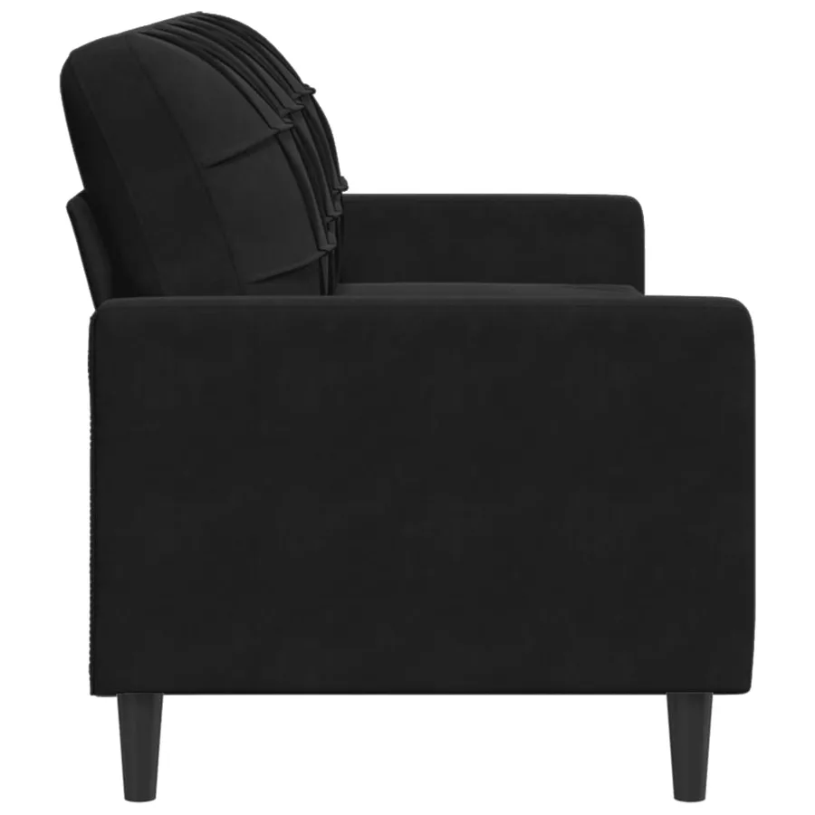 Canapé à 3 places Noir 180 cm Velours - 5