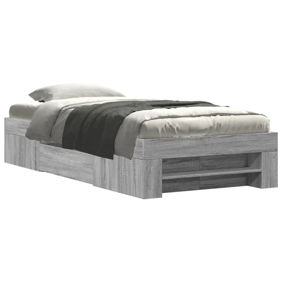 Cadre de lit sans matelas sonoma gris 90x190 cm - 2