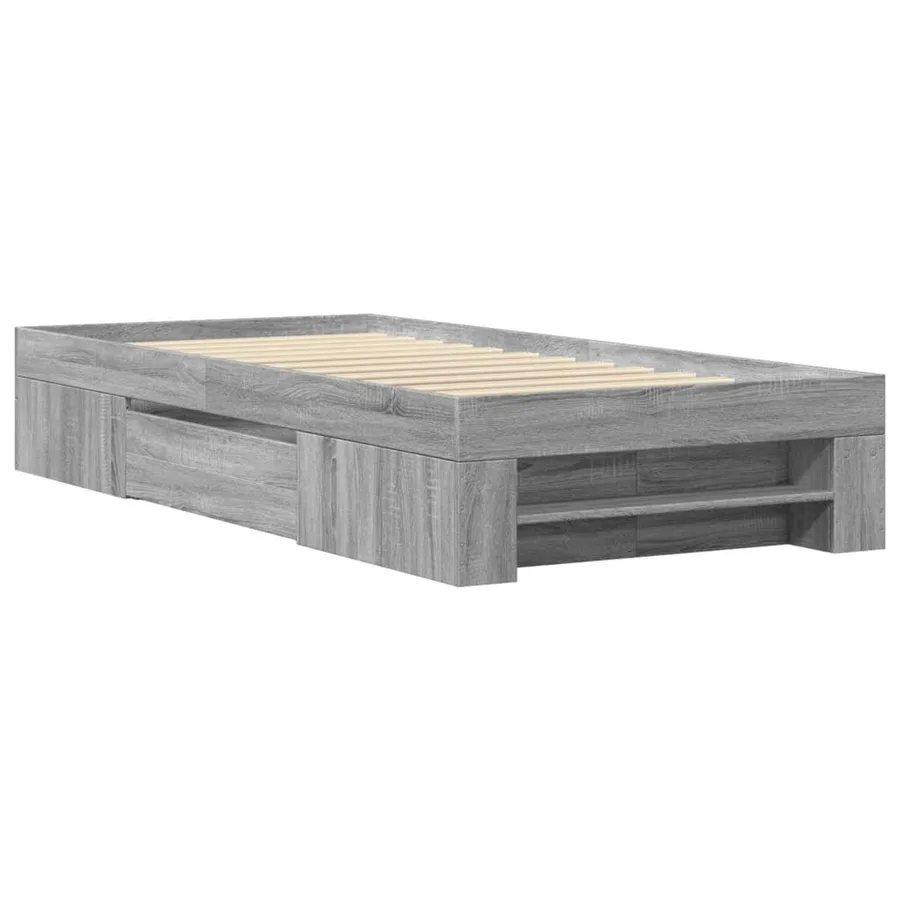 Cadre de lit sans matelas sonoma gris 90x190 cm - 3