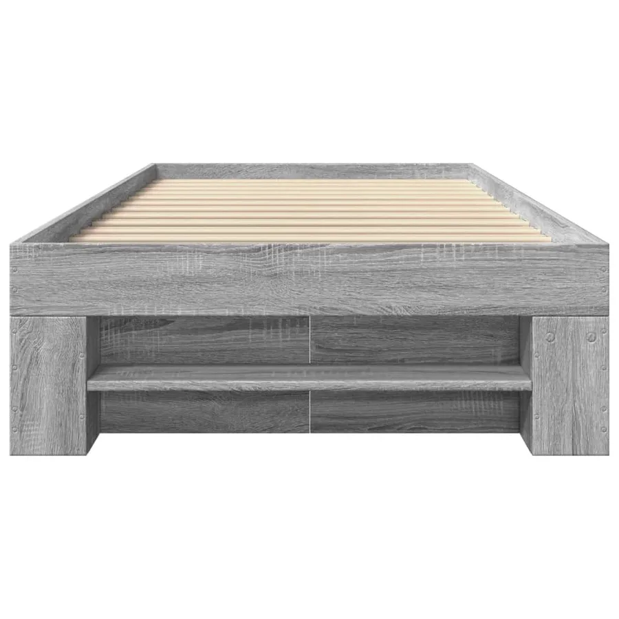 Cadre de lit sans matelas sonoma gris 90x190 cm - 5