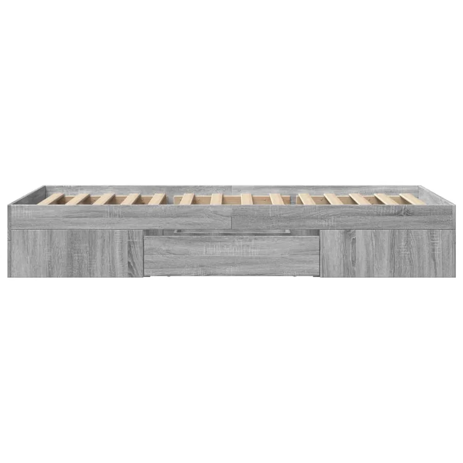 Cadre de lit sans matelas sonoma gris 90x190 cm - 6
