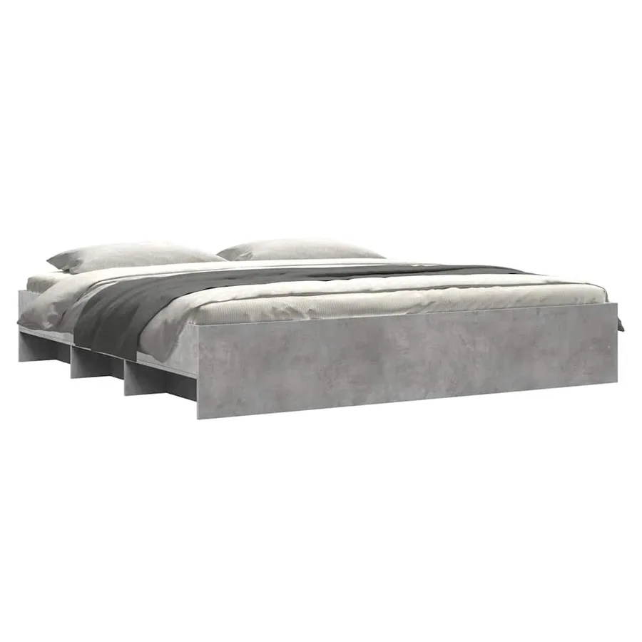 Cadre de lit sans matelas gris béton 200x200 cm bois ingénierie - 3