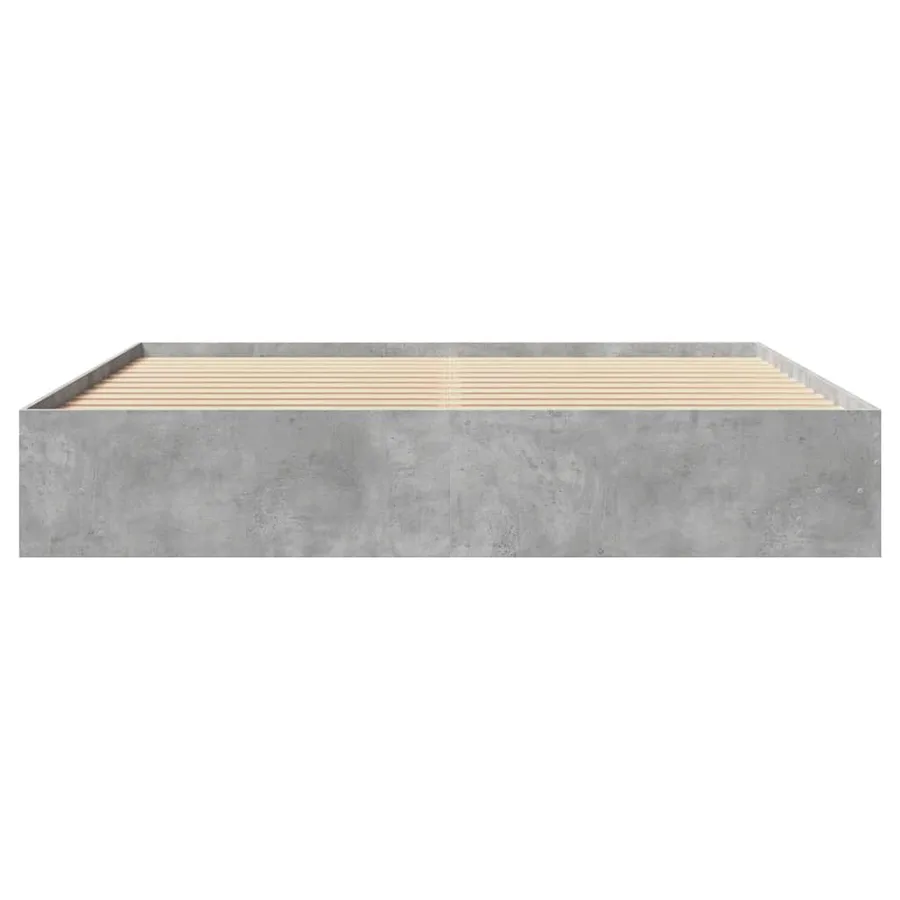 Cadre de lit sans matelas gris béton 200x200 cm bois ingénierie - 5
