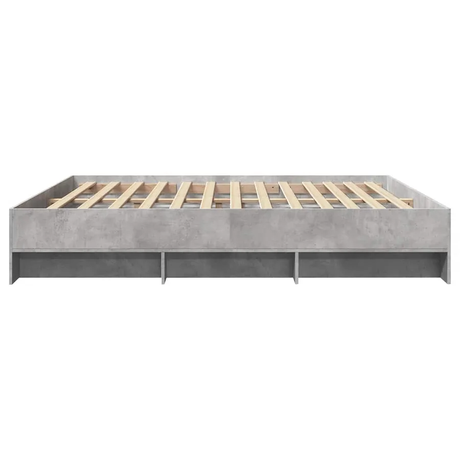 Cadre de lit sans matelas gris béton 200x200 cm bois ingénierie - 6