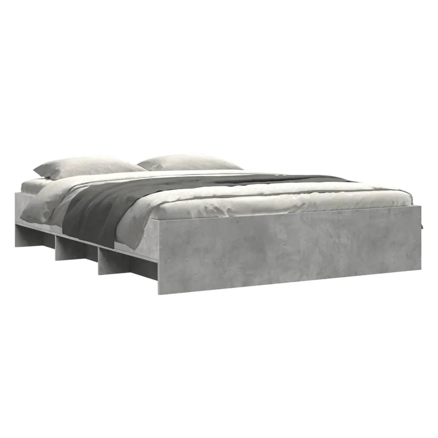 Cadre de lit sans matelas gris béton 150x200 cm bois ingénierie - 3