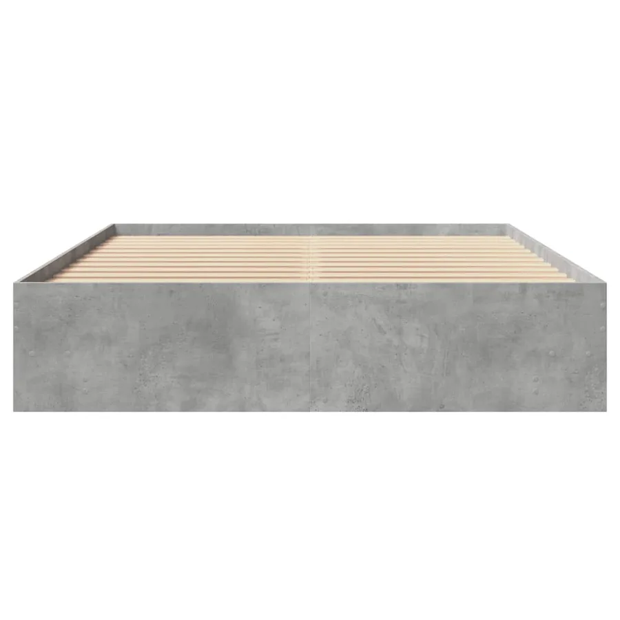 Cadre de lit sans matelas gris béton 150x200 cm bois ingénierie - 5