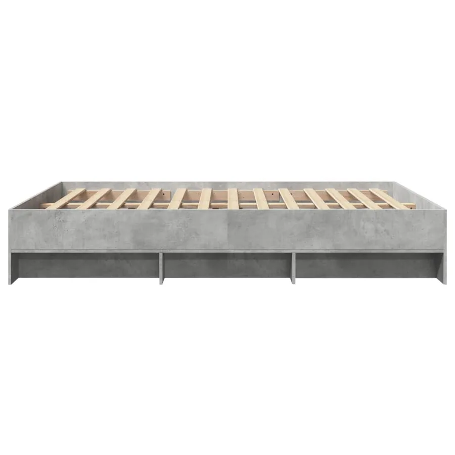 Cadre de lit sans matelas gris béton 150x200 cm bois ingénierie - 6