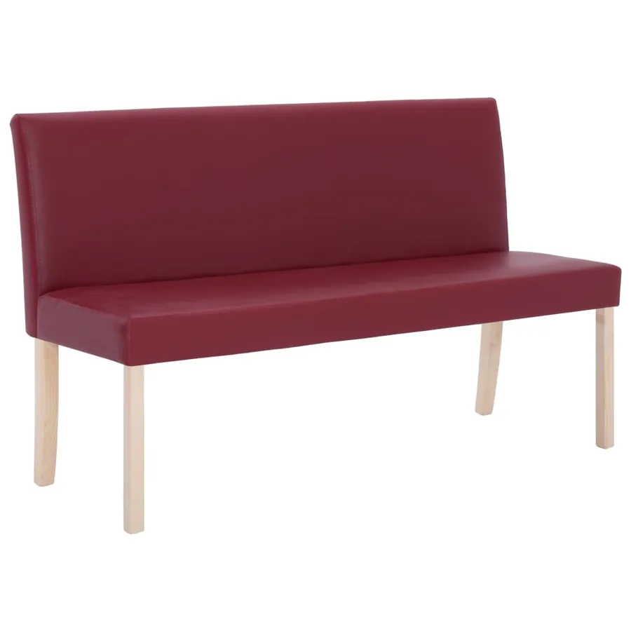 Banc 139,5 cm Rouge bordeaux Similicuir - 2