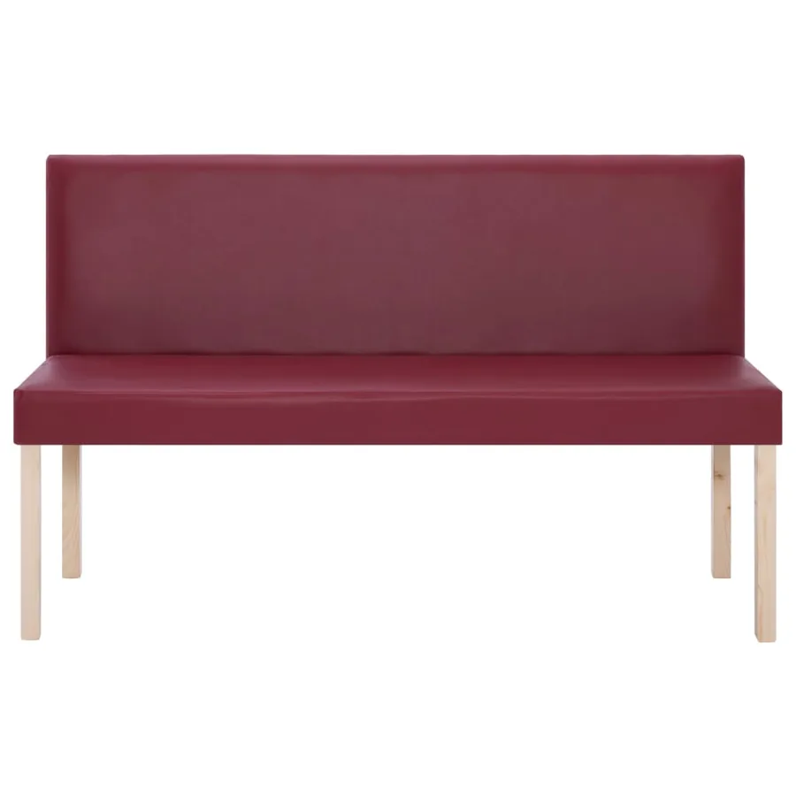 Banc 139,5 cm Rouge bordeaux Similicuir - 3