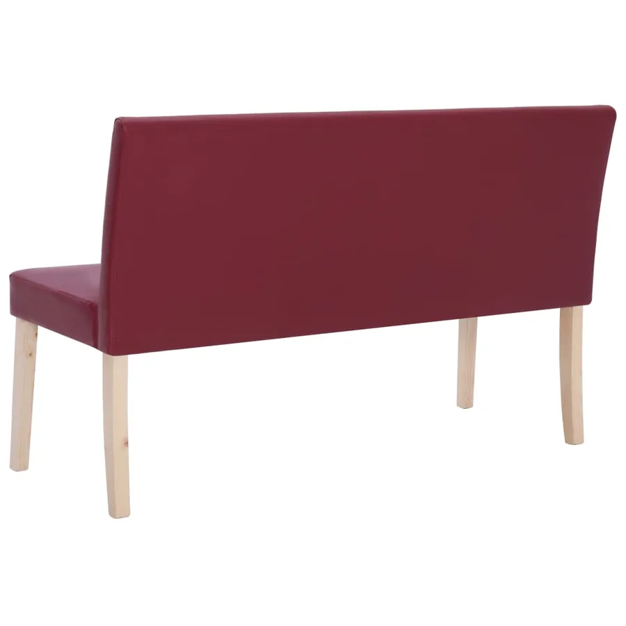 Banc 139,5 cm Rouge bordeaux Similicuir - 5