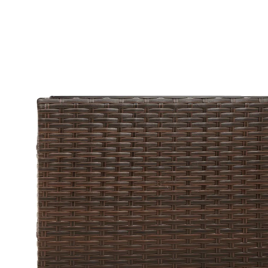 Canapé de jardin avec table et coussins en forme de L marron - 11