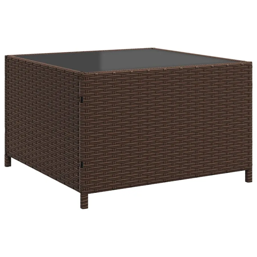 Canapé de jardin avec table et coussins en forme de L marron - 8