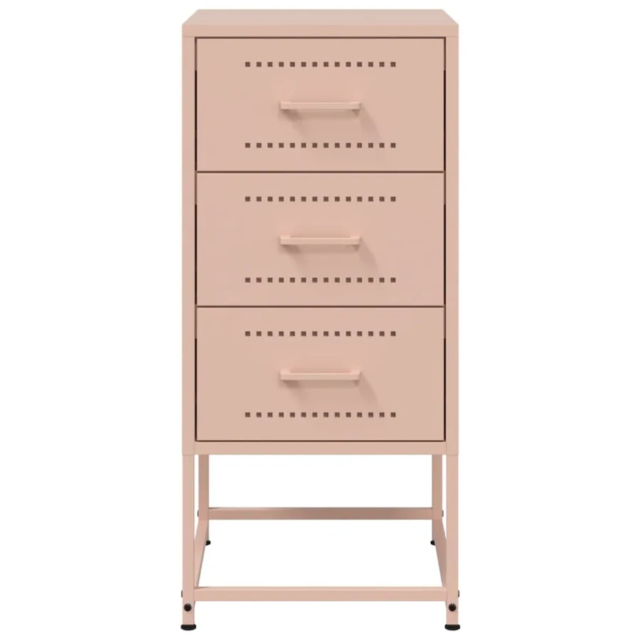 Tables de chevet 2 pcs rose 36x39x78 cm acier - 6