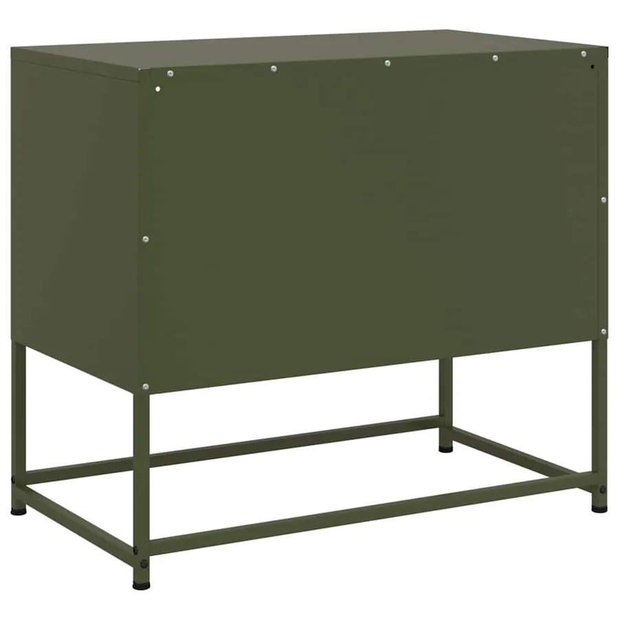 Meuble TV vert olive 68x39x60,5 cm acier - 8