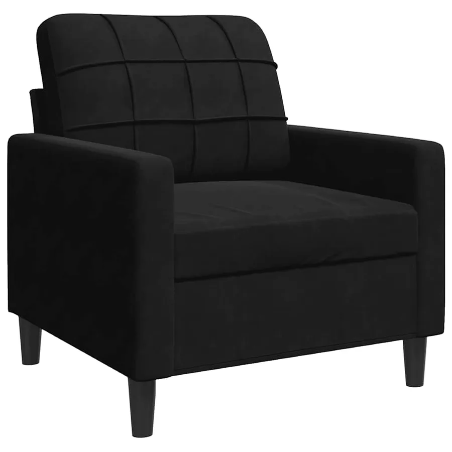 Ensemble de canapés 4 pcs avec coussins Noir Velours - 6