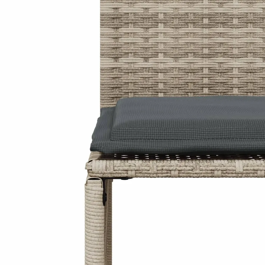 Ensemble à manger de jardin et coussins 7 pcs gris clair rotin - 10