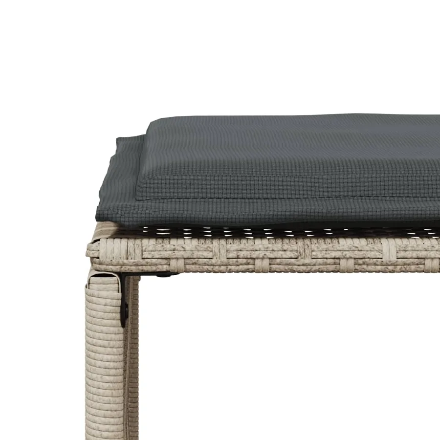 Ensemble à manger de jardin et coussins 7 pcs gris clair rotin - 11