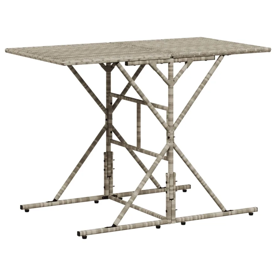 Ensemble à manger de jardin et coussins 7 pcs gris clair rotin - 3