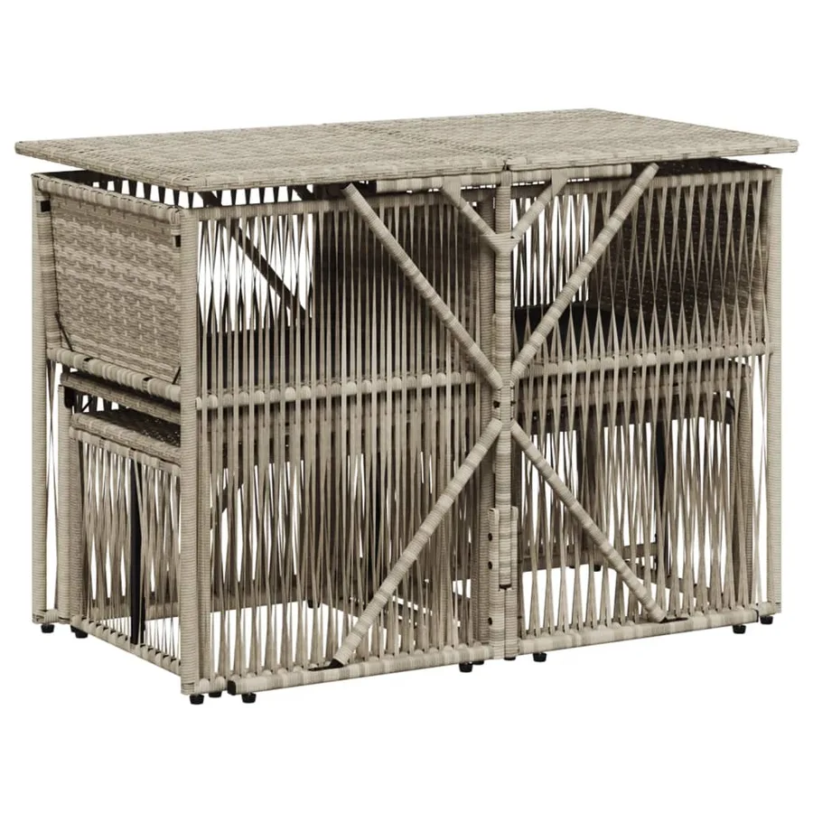 Ensemble à manger de jardin et coussins 7 pcs gris clair rotin - 7