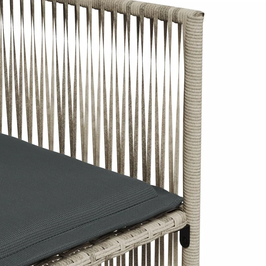 Ensemble à manger de jardin et coussins 7 pcs gris clair rotin - 9