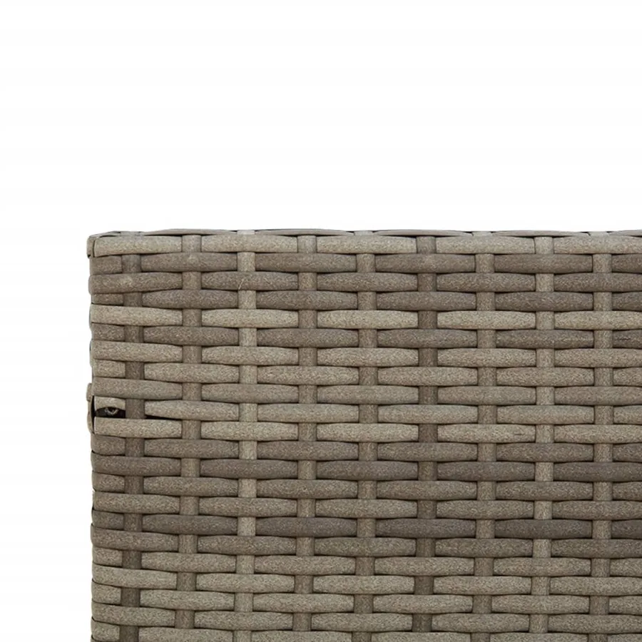 Canapé de jardin avec table et coussins en forme de L gris - 11